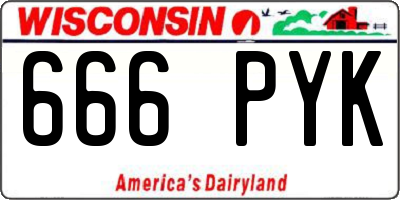 WI license plate 666PYK
