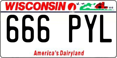 WI license plate 666PYL