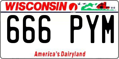 WI license plate 666PYM
