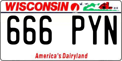 WI license plate 666PYN