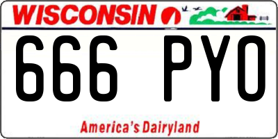 WI license plate 666PYO