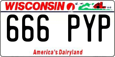 WI license plate 666PYP