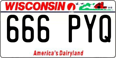 WI license plate 666PYQ
