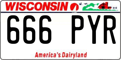 WI license plate 666PYR
