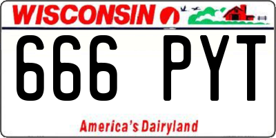 WI license plate 666PYT
