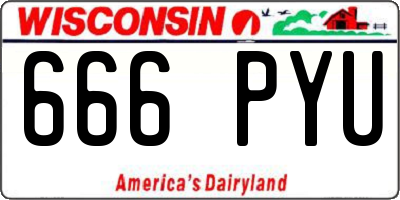 WI license plate 666PYU