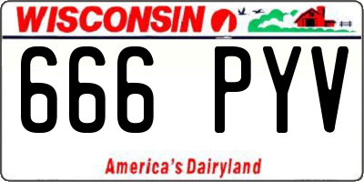 WI license plate 666PYV