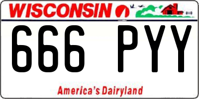 WI license plate 666PYY