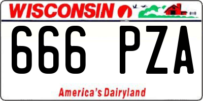 WI license plate 666PZA
