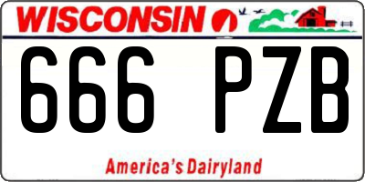 WI license plate 666PZB