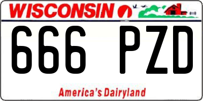 WI license plate 666PZD
