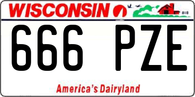 WI license plate 666PZE