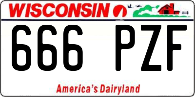 WI license plate 666PZF