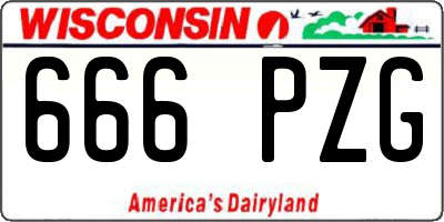 WI license plate 666PZG