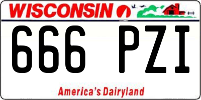 WI license plate 666PZI