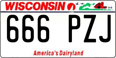 WI license plate 666PZJ