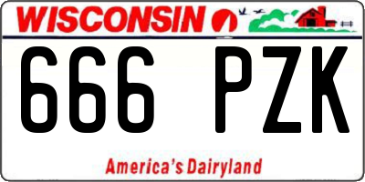 WI license plate 666PZK
