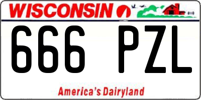 WI license plate 666PZL