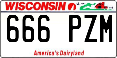 WI license plate 666PZM