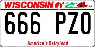 WI license plate 666PZO