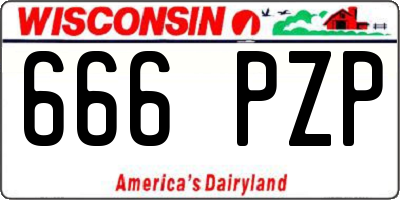 WI license plate 666PZP