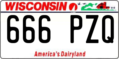 WI license plate 666PZQ