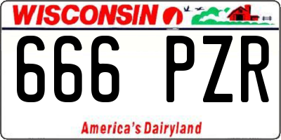 WI license plate 666PZR