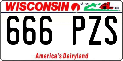 WI license plate 666PZS