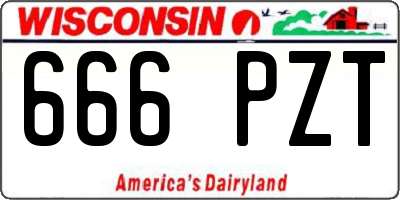 WI license plate 666PZT
