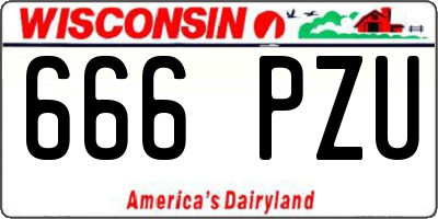 WI license plate 666PZU