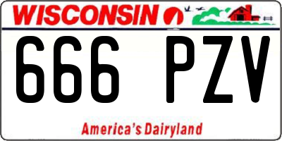 WI license plate 666PZV