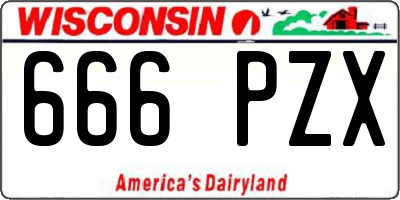 WI license plate 666PZX