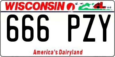 WI license plate 666PZY