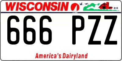 WI license plate 666PZZ