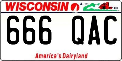 WI license plate 666QAC