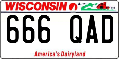 WI license plate 666QAD