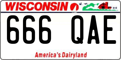 WI license plate 666QAE