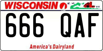 WI license plate 666QAF