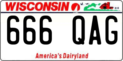 WI license plate 666QAG