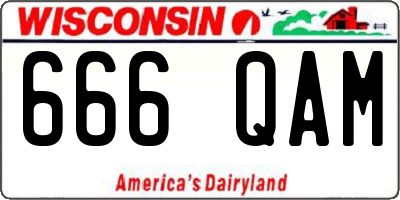 WI license plate 666QAM