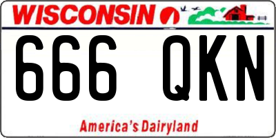 WI license plate 666QKN