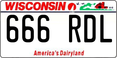 WI license plate 666RDL