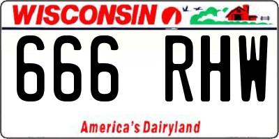 WI license plate 666RHW
