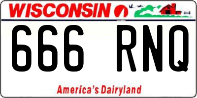 WI license plate 666RNQ