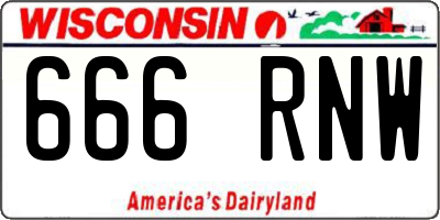 WI license plate 666RNW