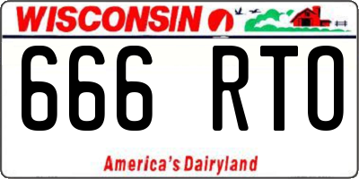 WI license plate 666RTO