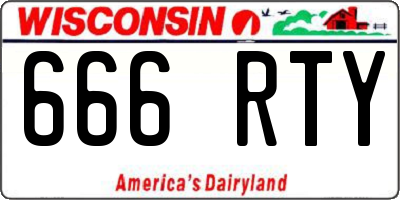 WI license plate 666RTY