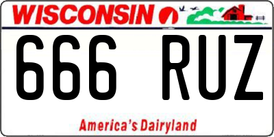 WI license plate 666RUZ