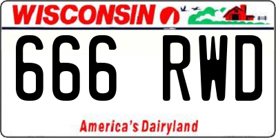 WI license plate 666RWD