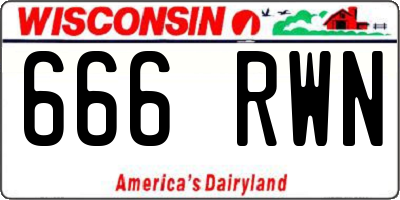 WI license plate 666RWN